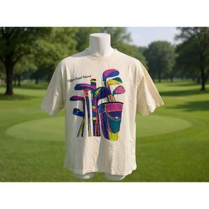 Vintage 90’s Oneita Hilton Head Golf T-Shirt Andrew Carson Artist